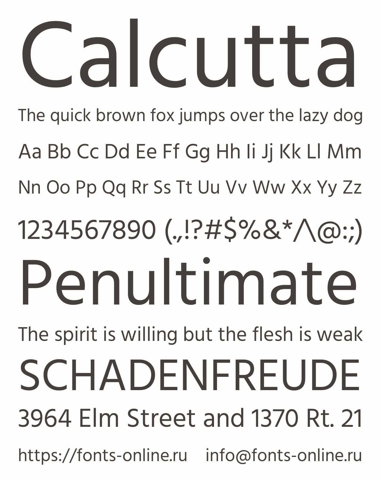 Шрифт Calcutta