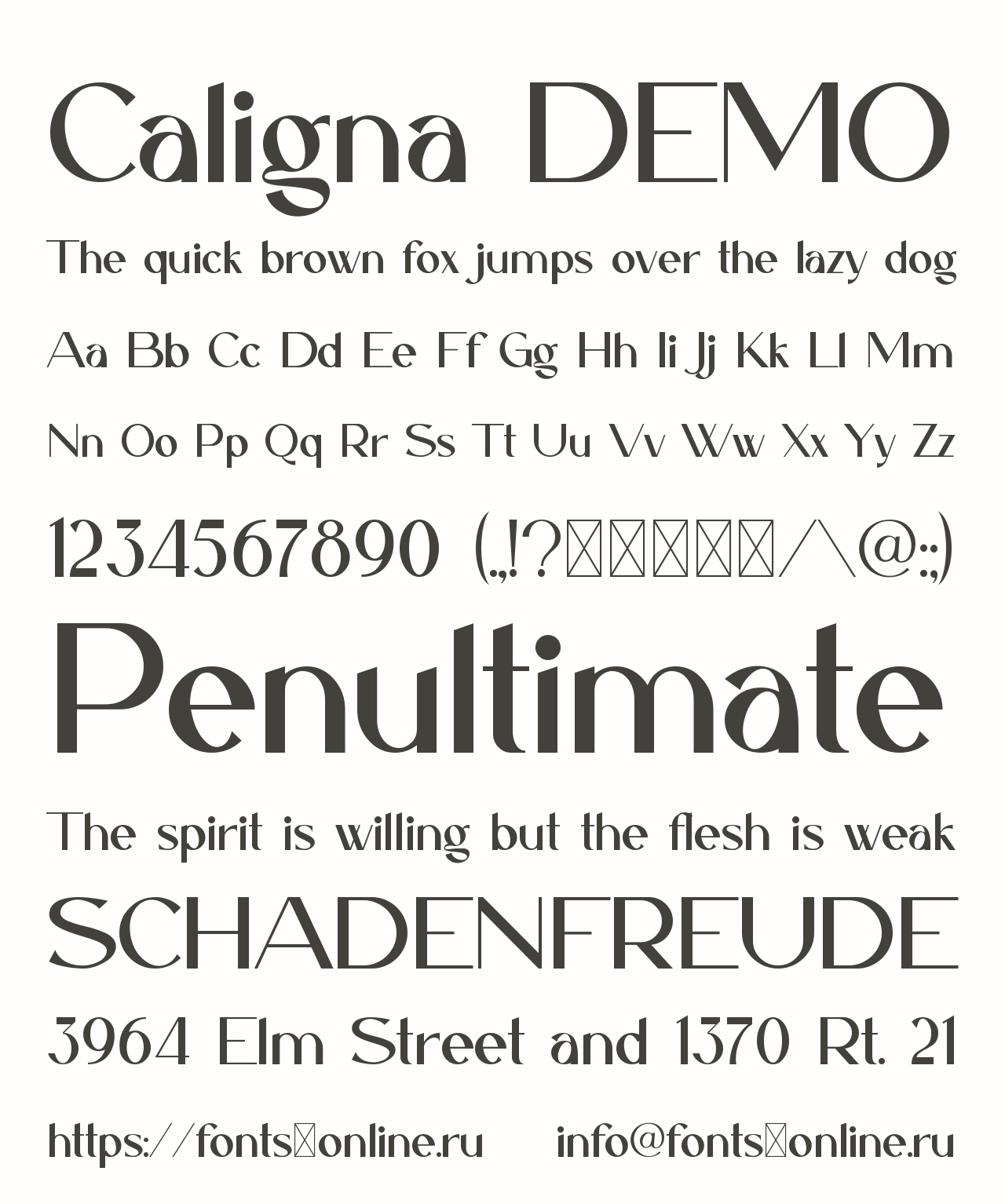 Шрифт Caligna DEMO