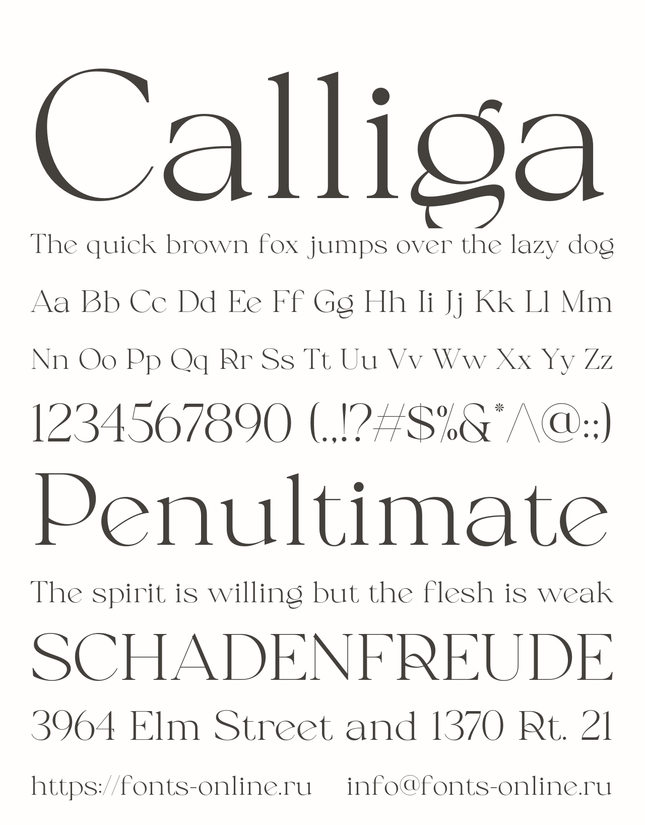 Шрифт Calliga