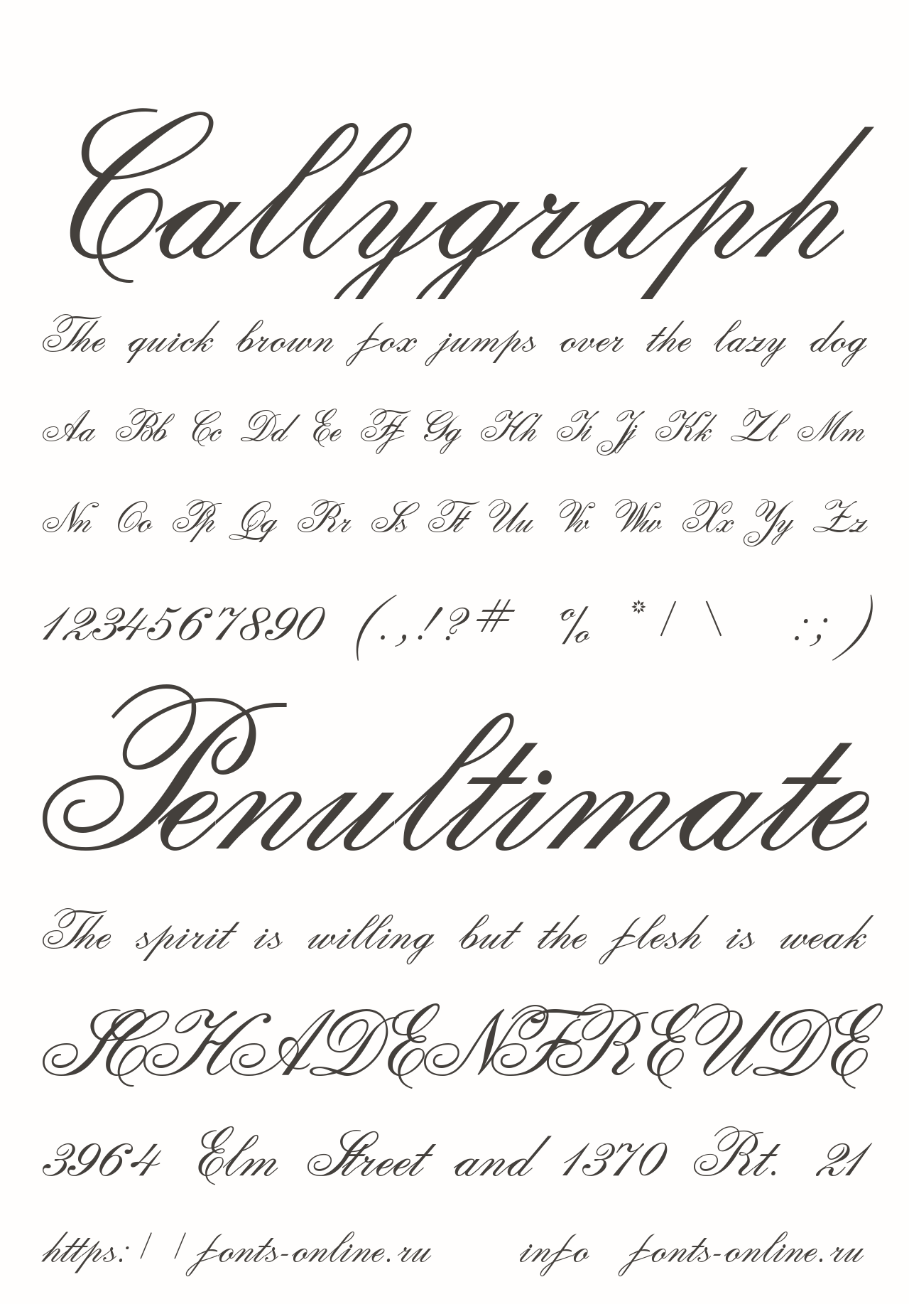 Шрифт Callygraph