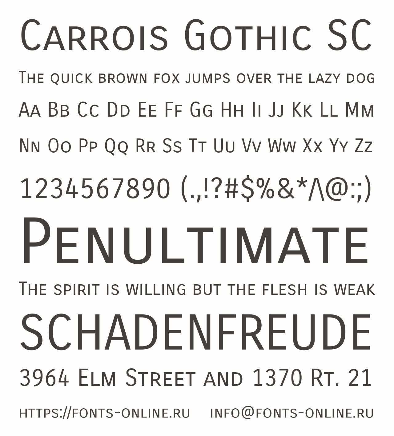 Шрифт Carrois Gothic SC
