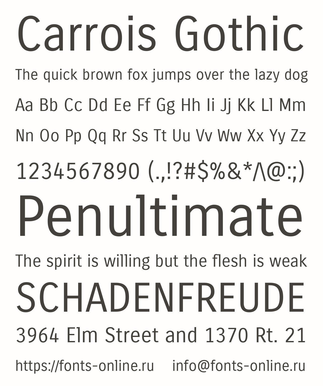 Шрифт Carrois Gothic