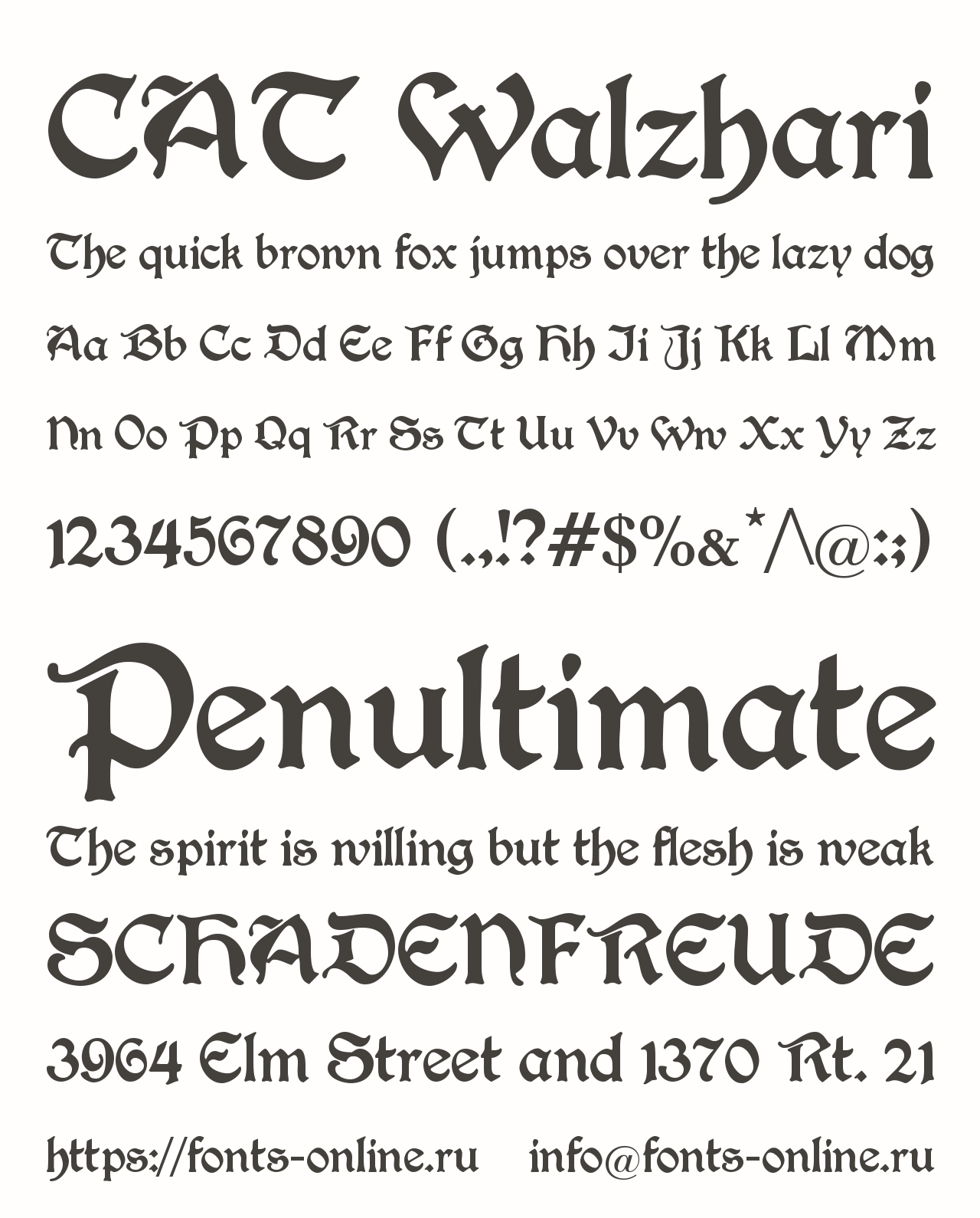 Шрифт CAT Walzhari