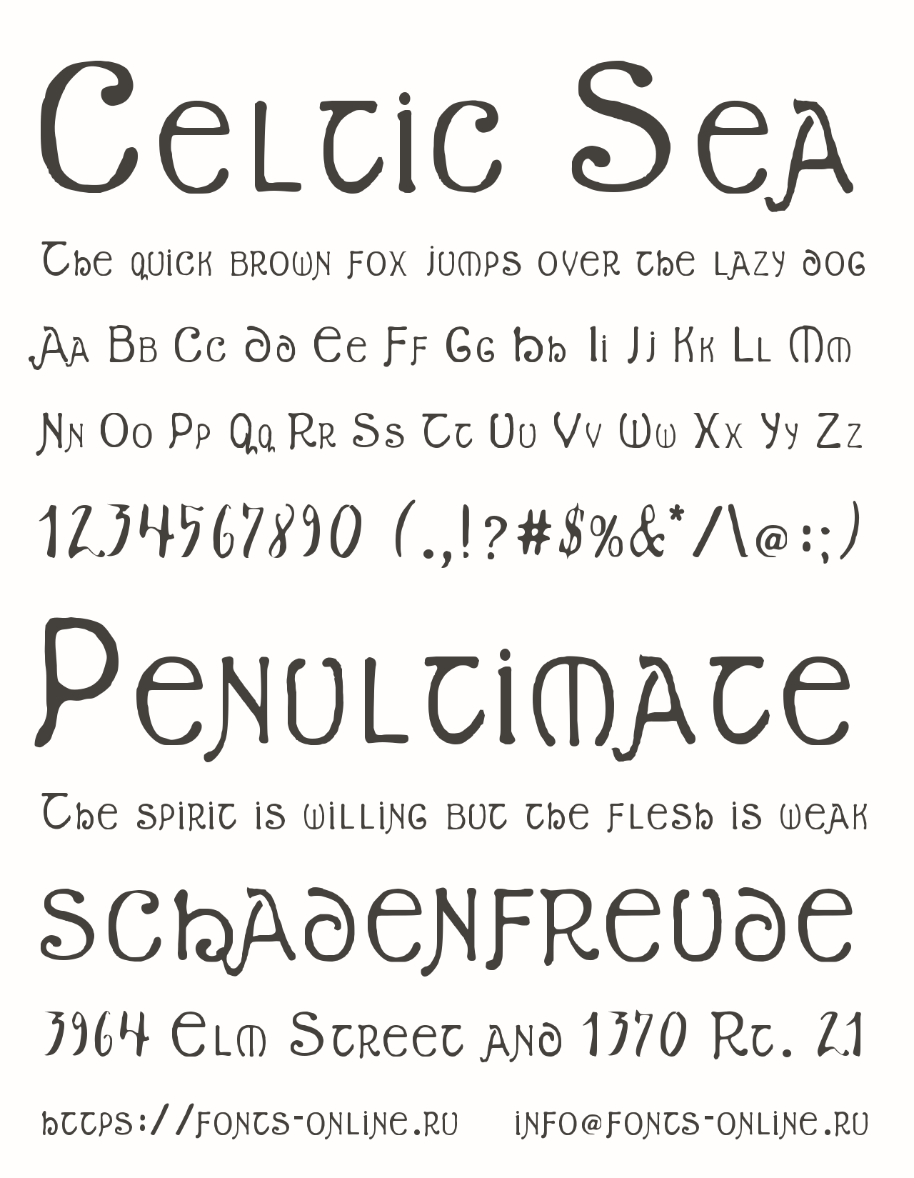 Шрифт Celtic Sea