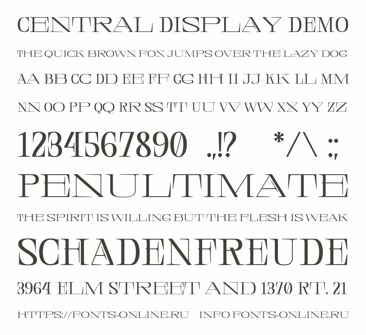 Шрифт Central Display DEMO
