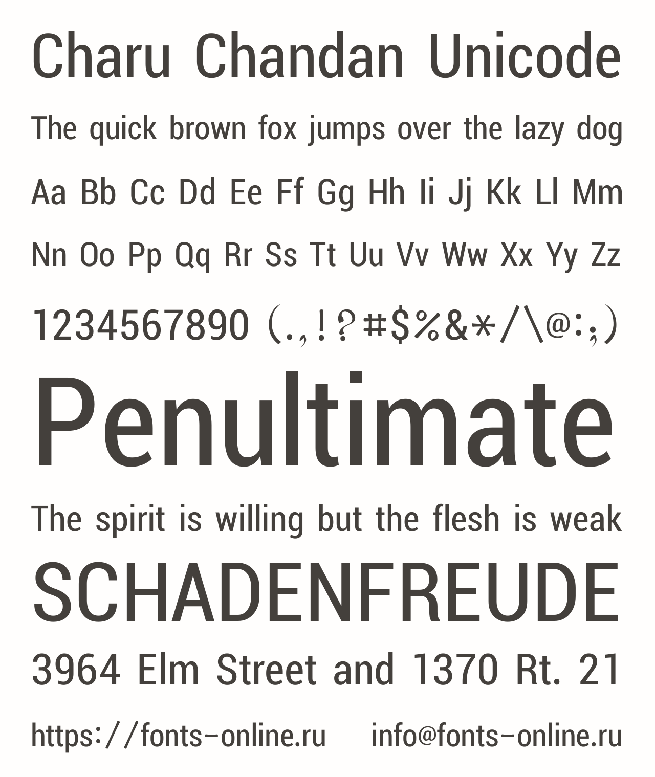 Шрифт Charu Chandan Unicode