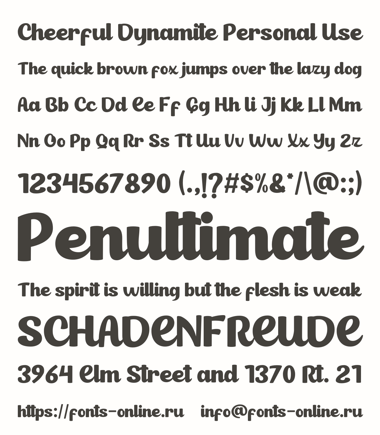 Шрифт Cheerful Dynamite Personal Use