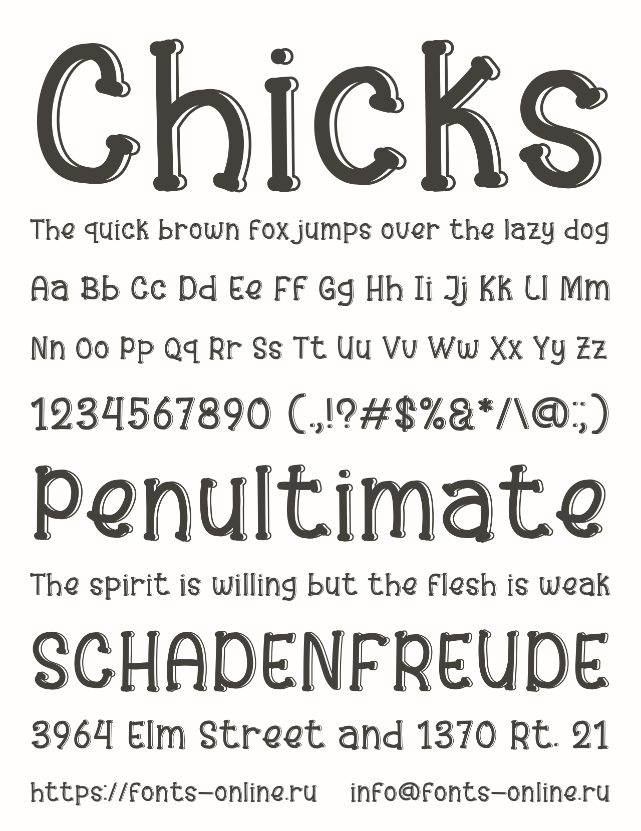 Шрифт Chicks