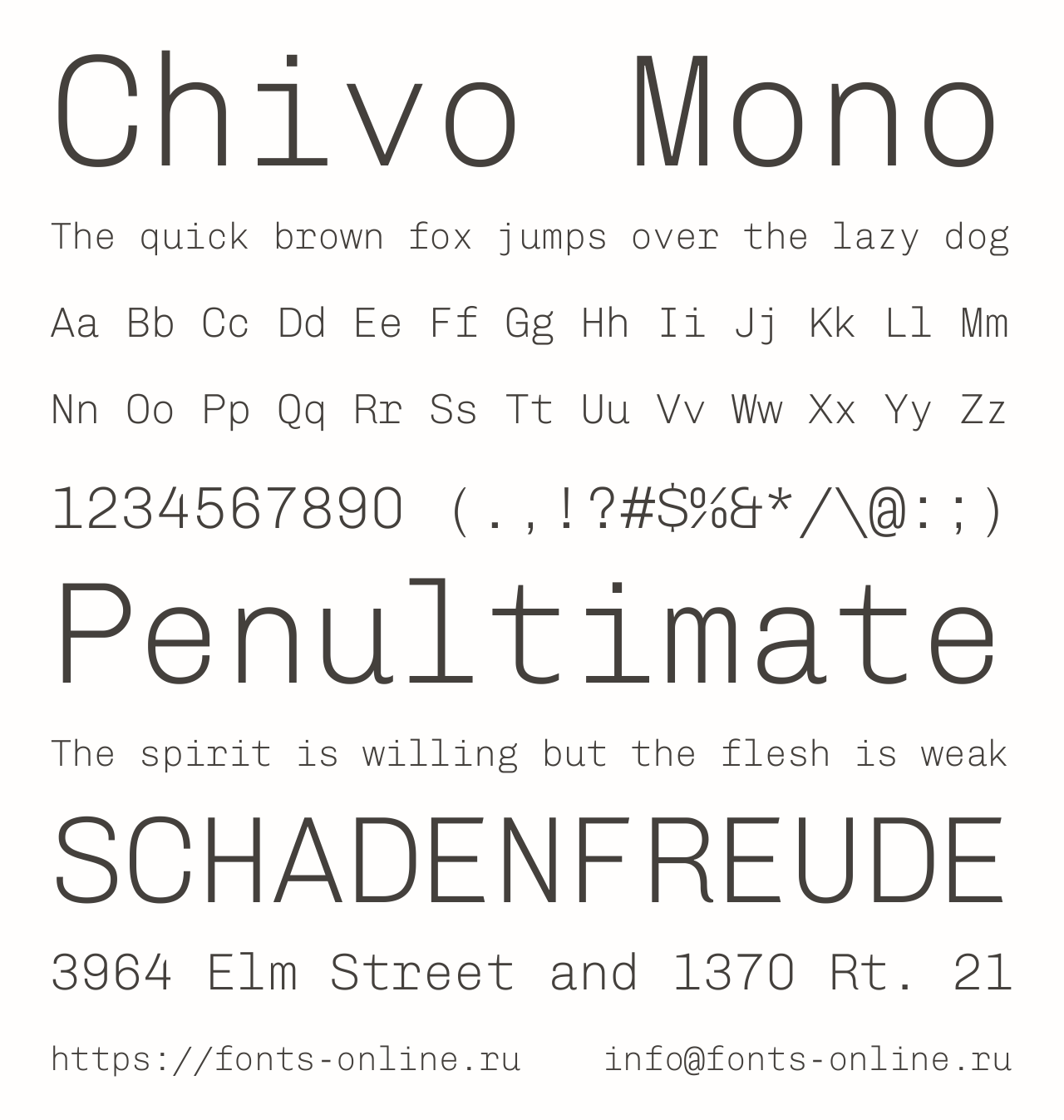 Шрифт Chivo Mono