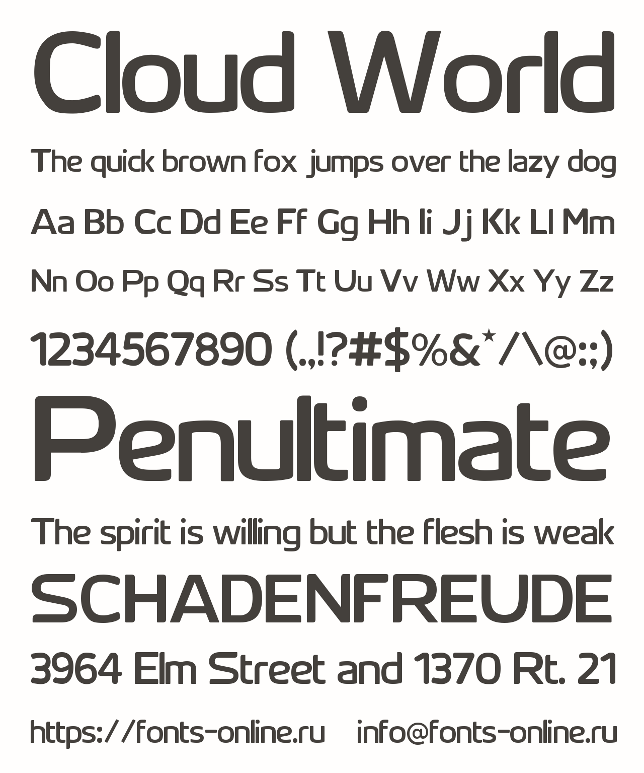 Шрифт Cloud World