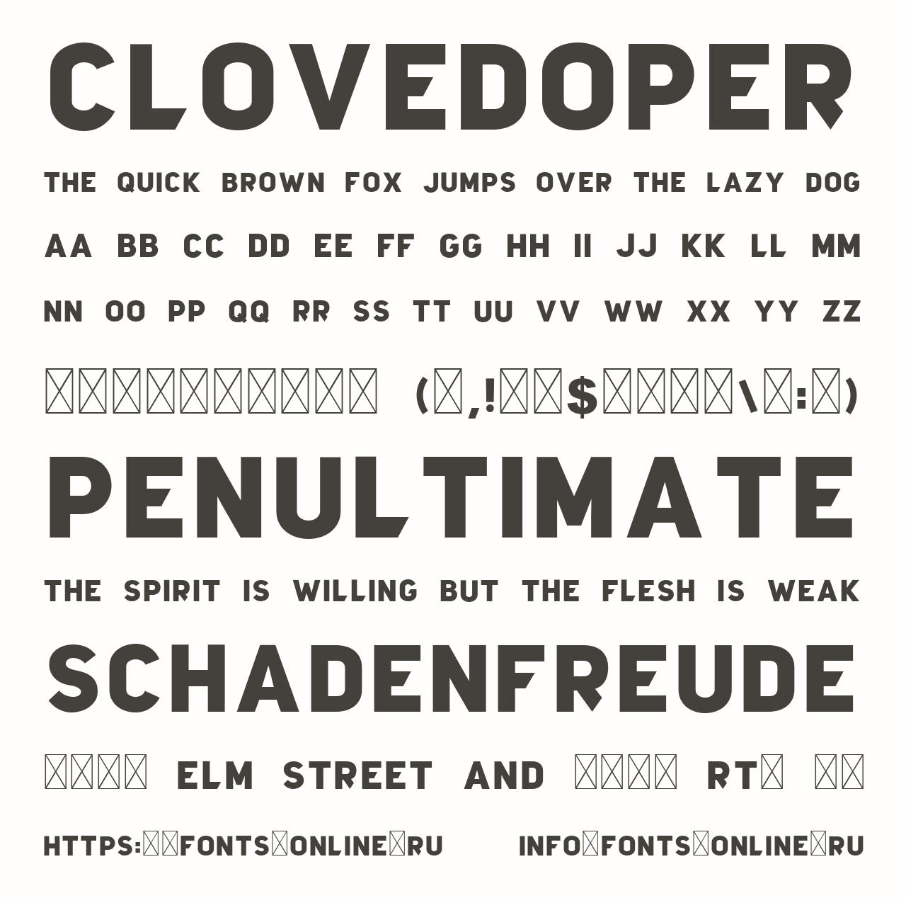 Шрифт Clovedoper
