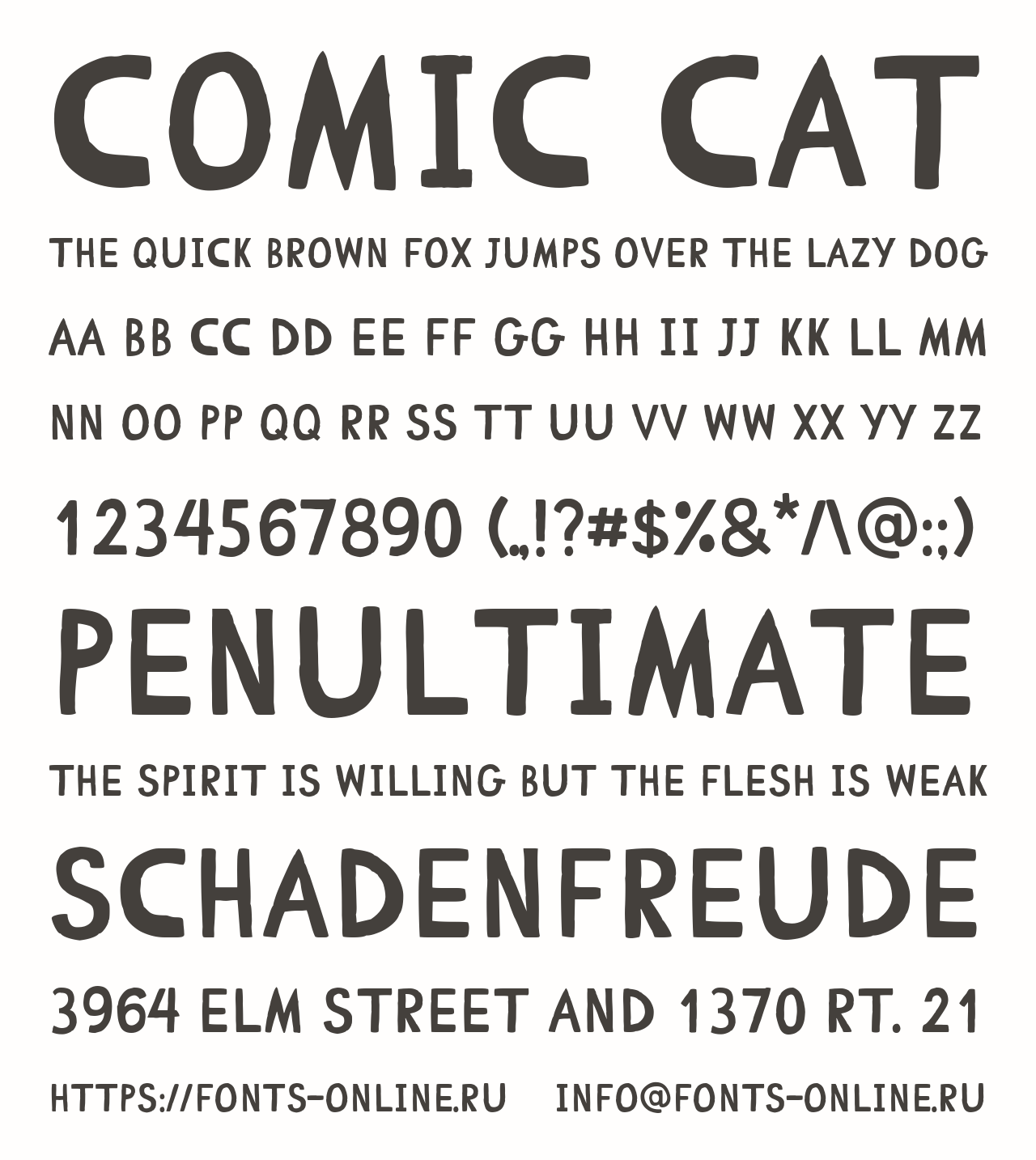 Шрифт Comic CAT