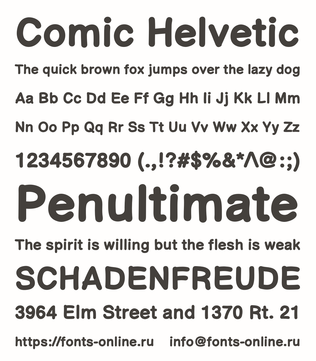 Шрифт Comic Helvetic