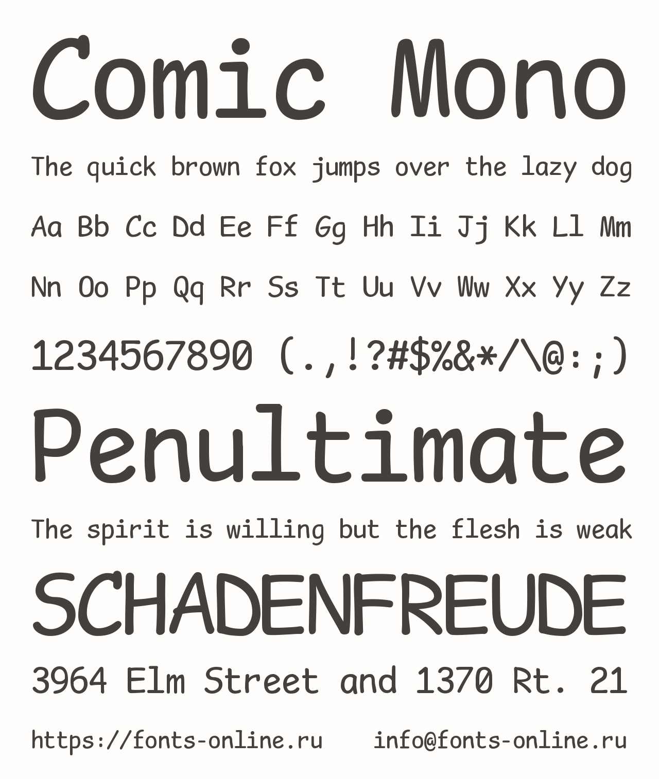 Шрифт Comic Mono