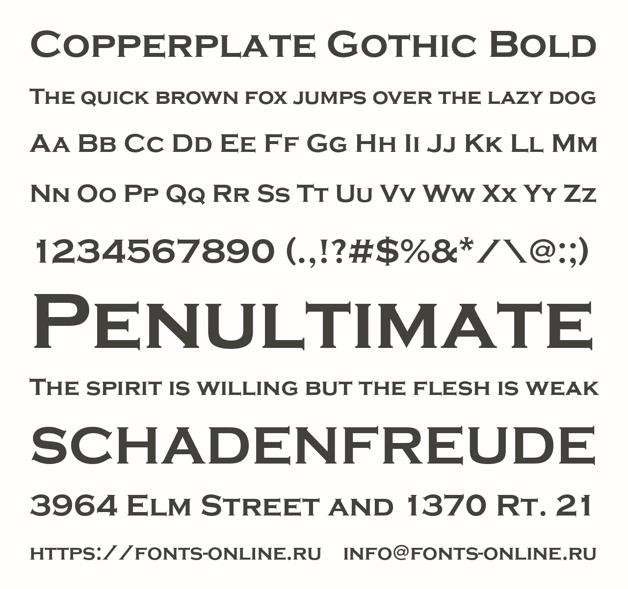 Шрифты bold gothic. Copperplate Gothic Bold.