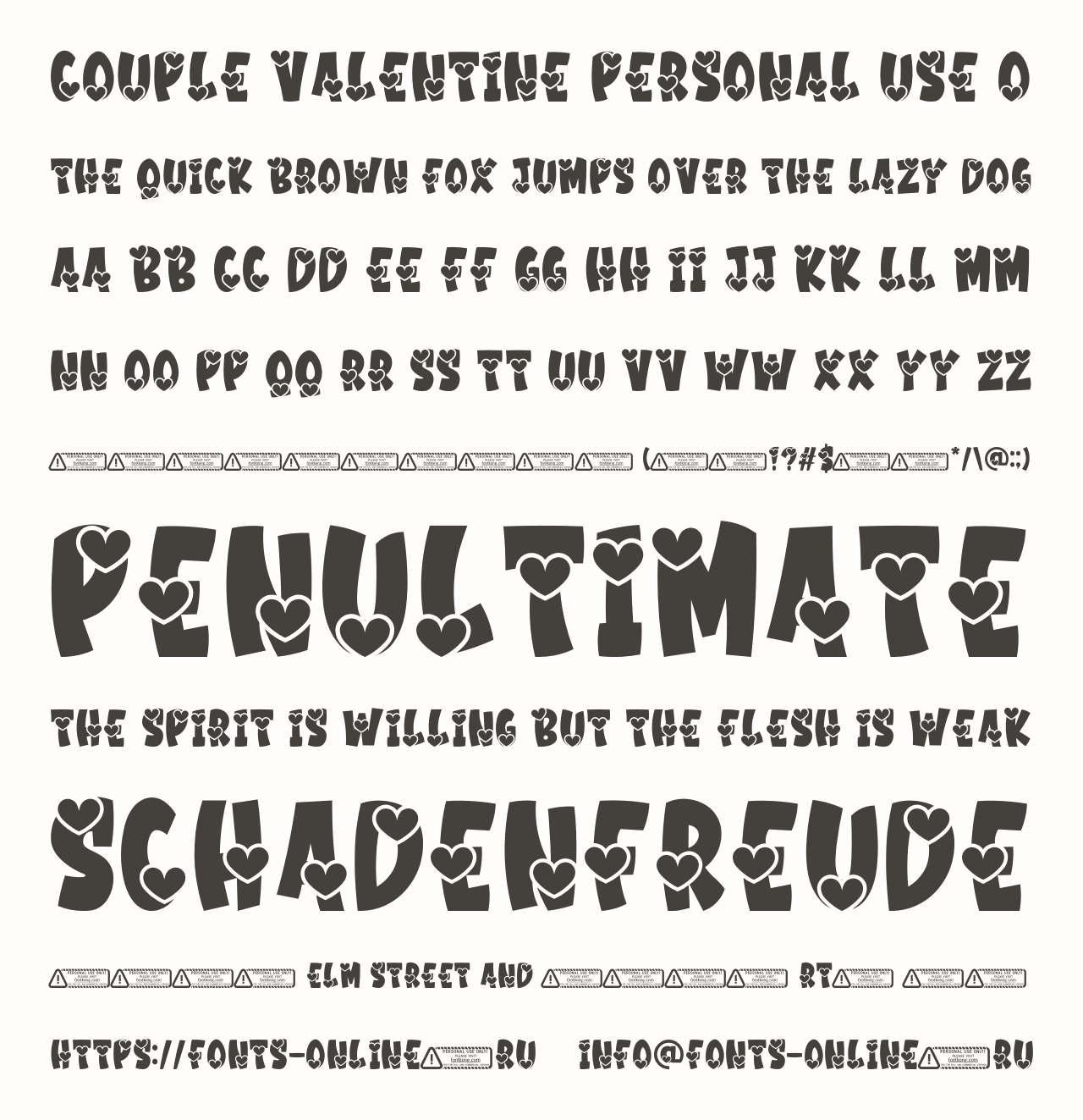 Шрифт Couple Valentine PERSONAL USE O