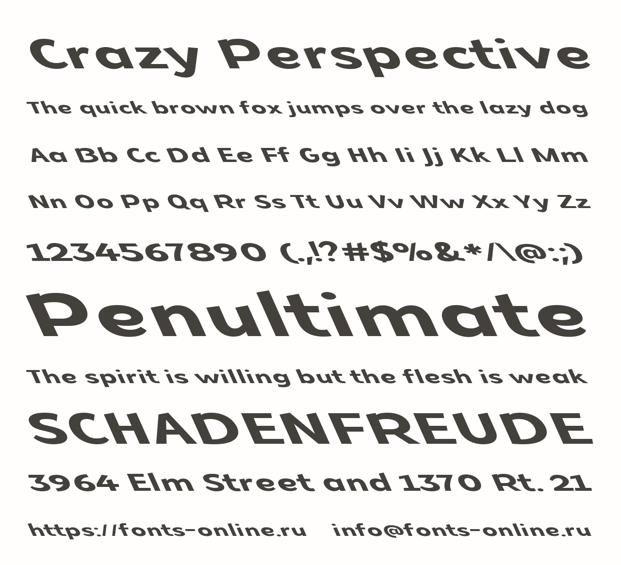 Шрифт Crazy Perspective