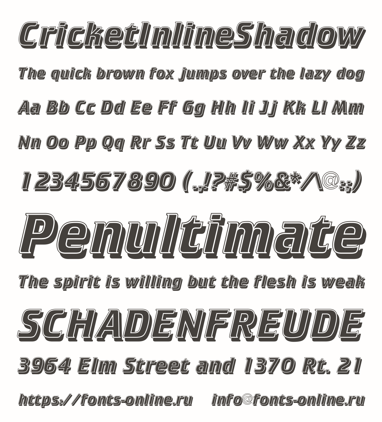 Шрифт CricketInlineShadow