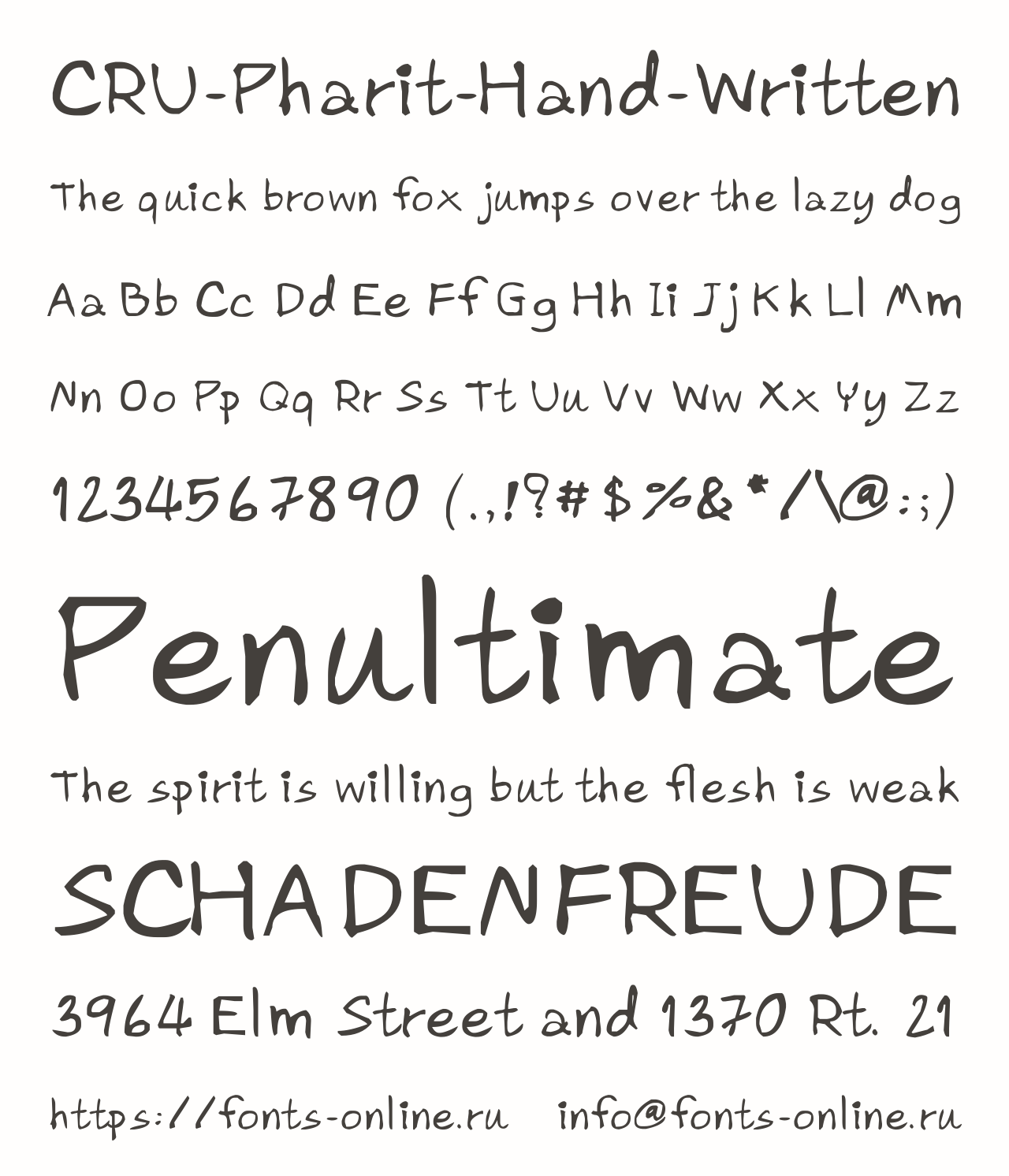 Шрифт CRU-Pharit-Hand-Written