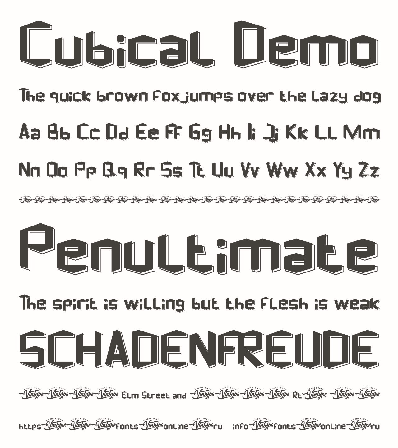 Шрифт Cubical Demo