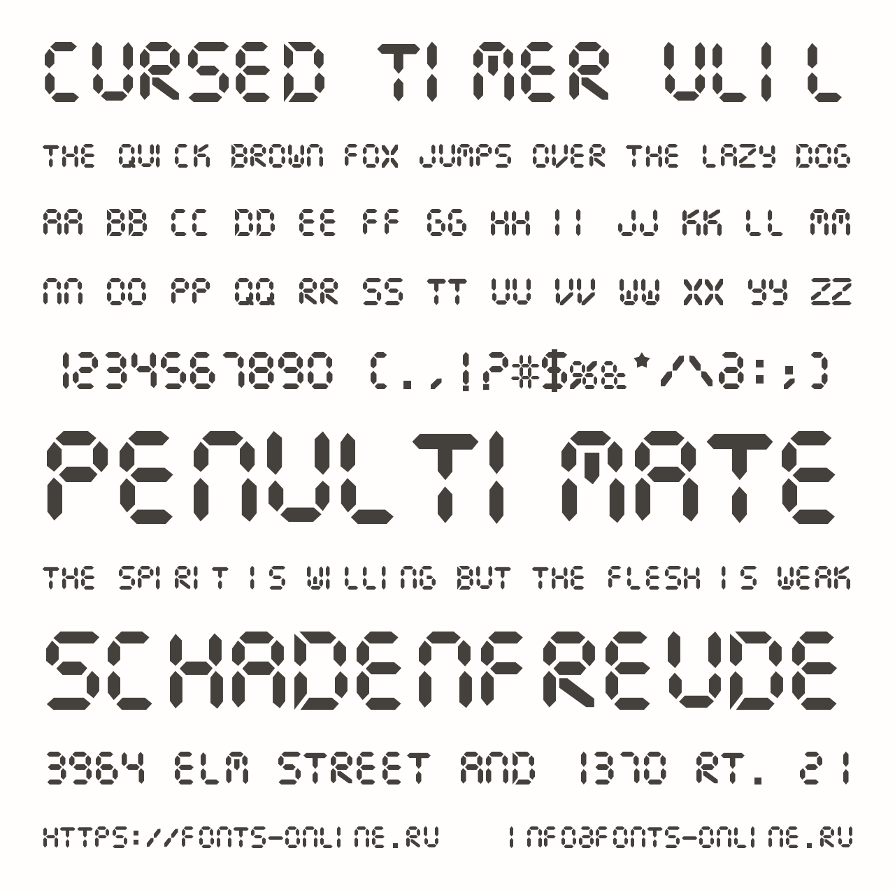 Шрифт Cursed Timer ULiL