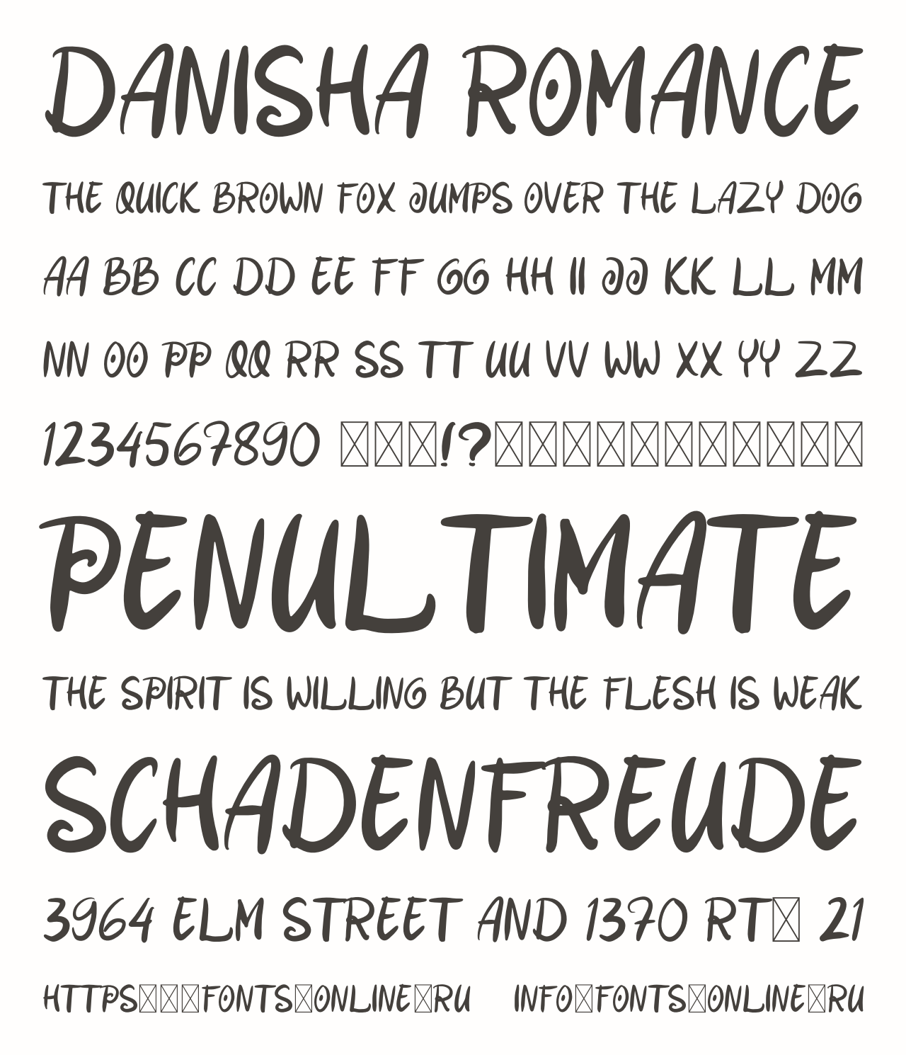Шрифт Danisha Romance