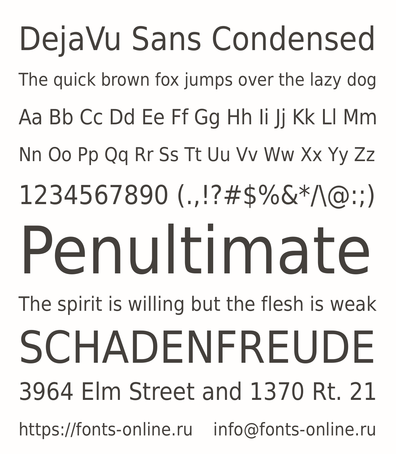 Шрифт DejaVu Sans Condensed