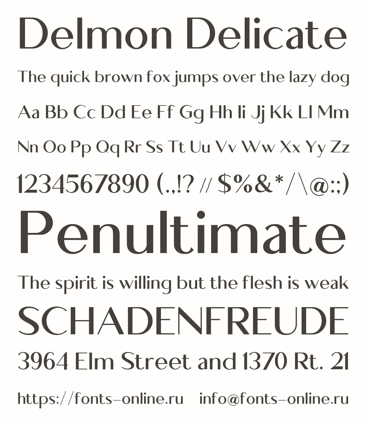 Шрифт Delmon Delicate