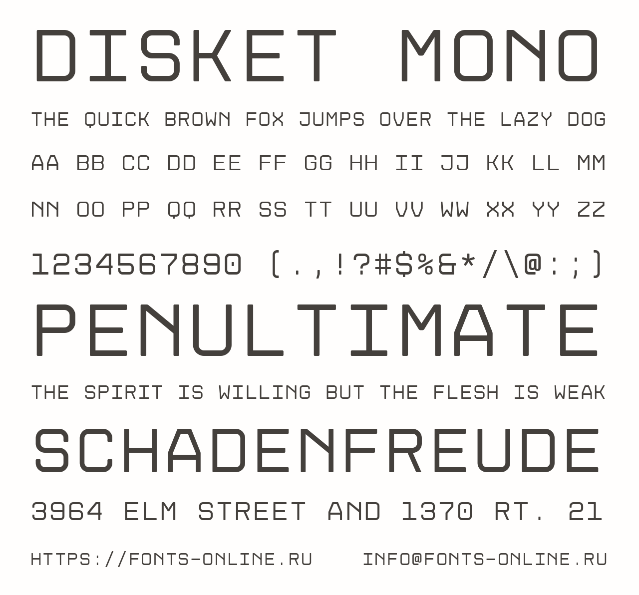 Шрифт Disket Mono