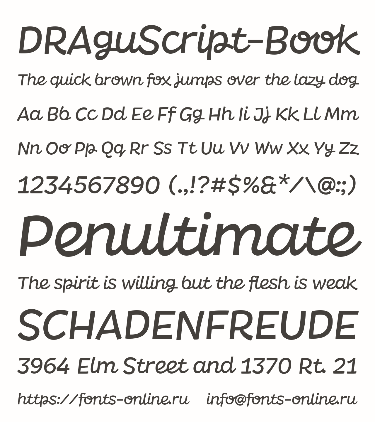 Шрифт DRAguScript-Book