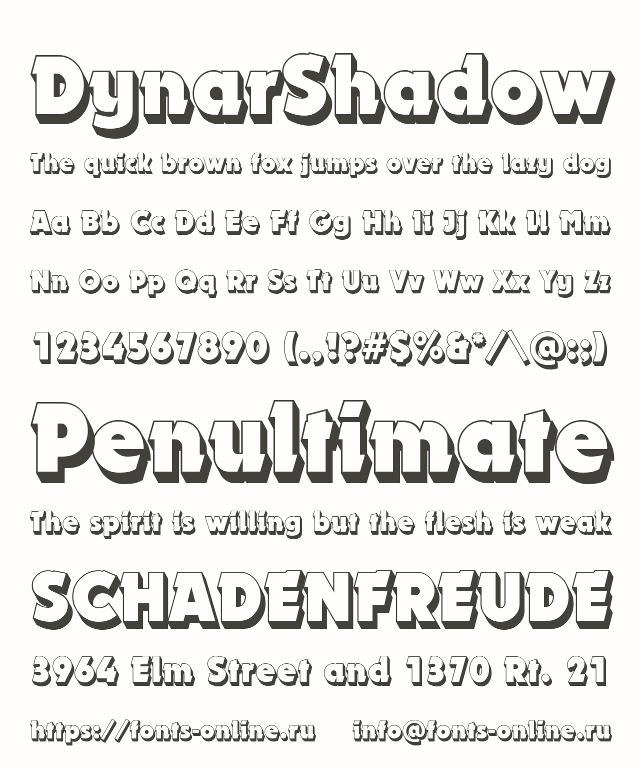 Шрифт DynarShadow