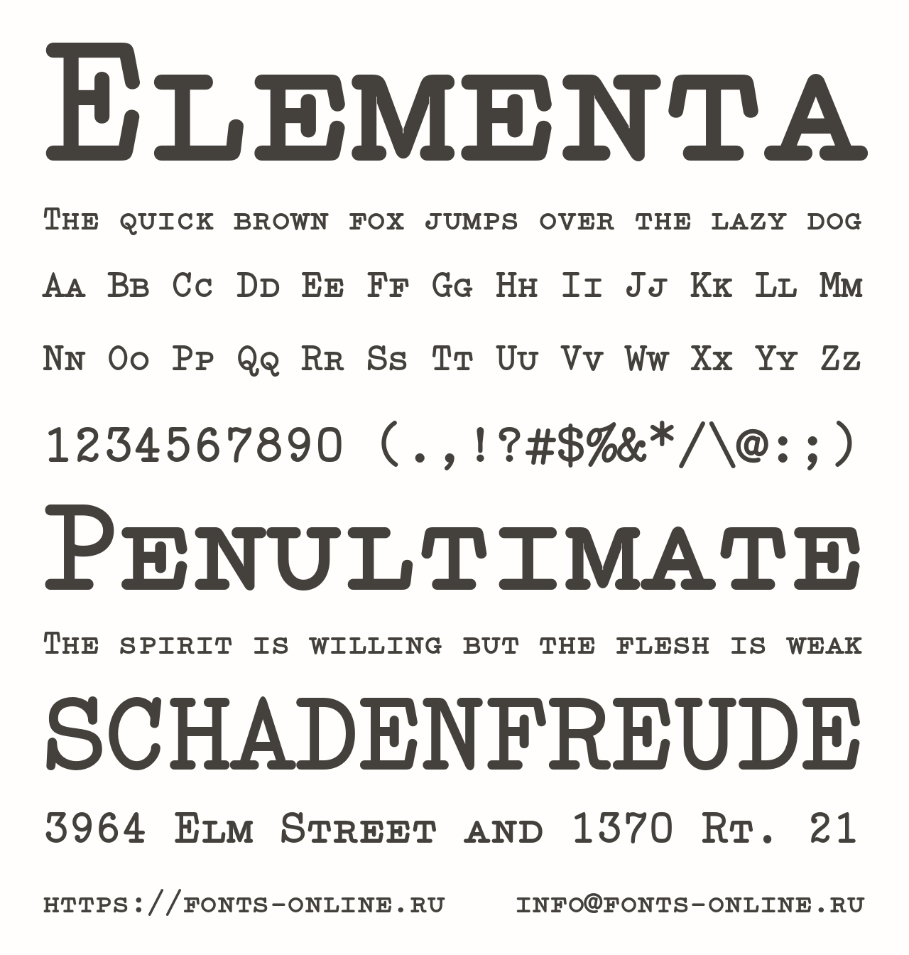 Шрифт Elementa