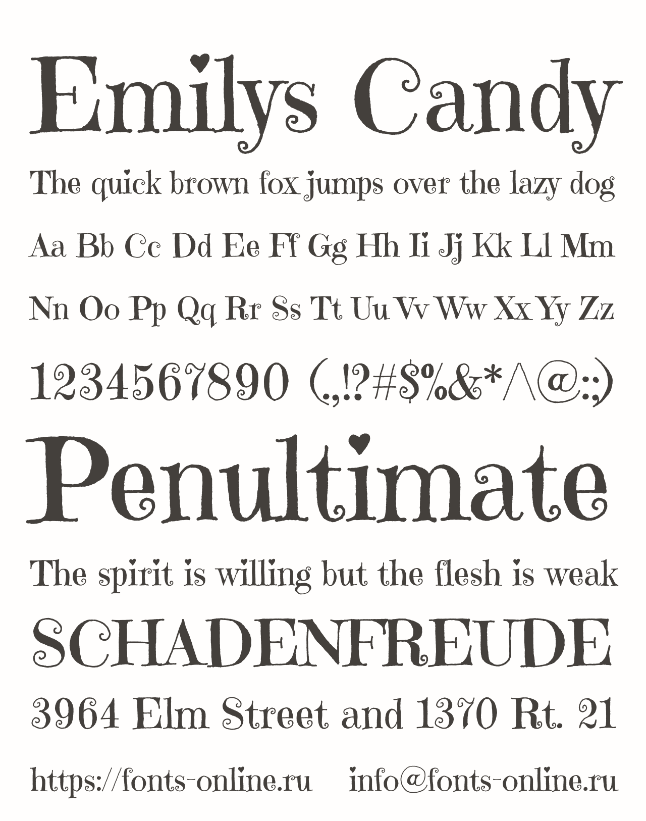 Шрифт Emilys Candy