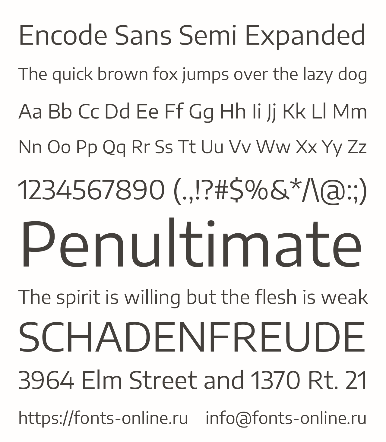Шрифт Encode Sans Semi Expanded