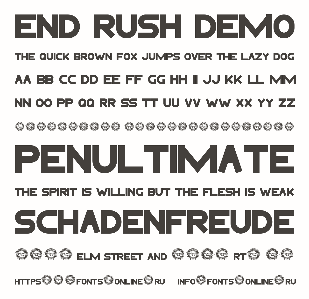 Шрифт End Rush Demo