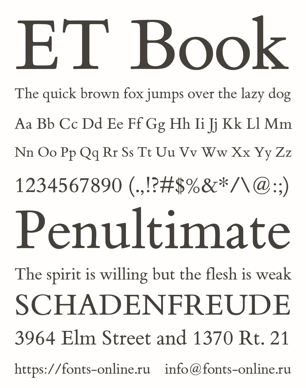 Шрифт ET Book