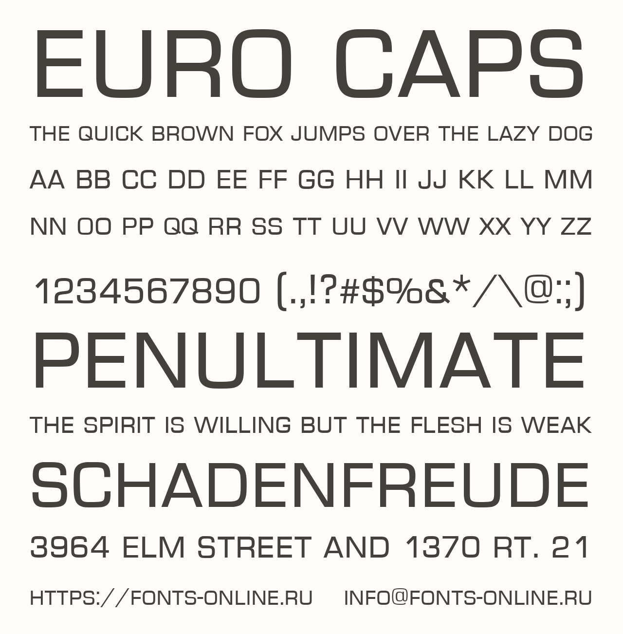 Шрифт Euro Caps