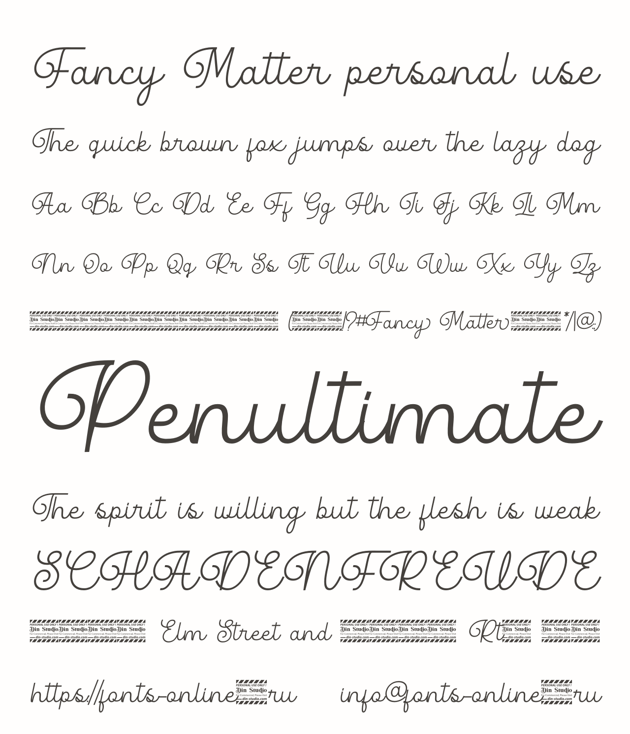 Шрифт Fancy Matter personal use