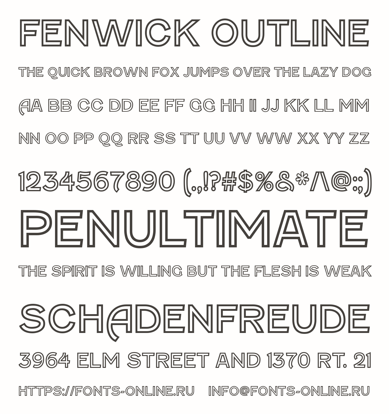 Шрифт Fenwick Outline Шрифт Fenwick Outline