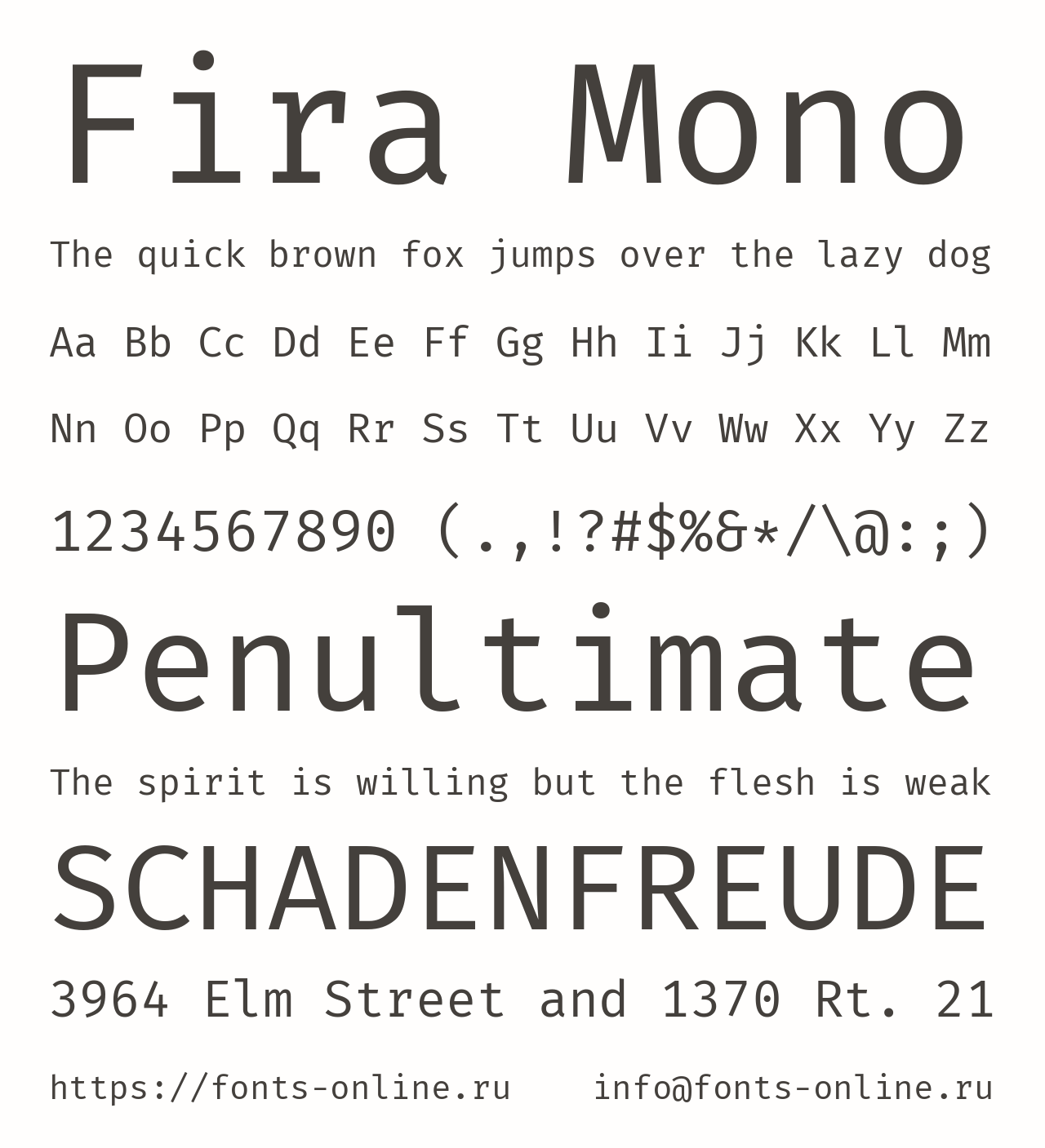Шрифт Fira Mono