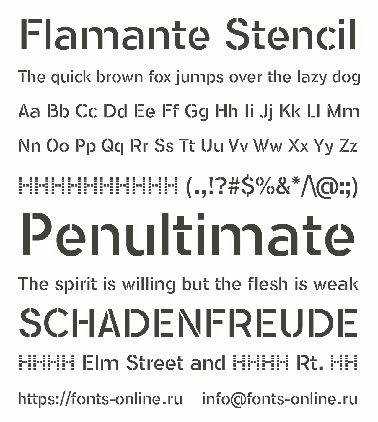 Шрифт Flamante Stencil