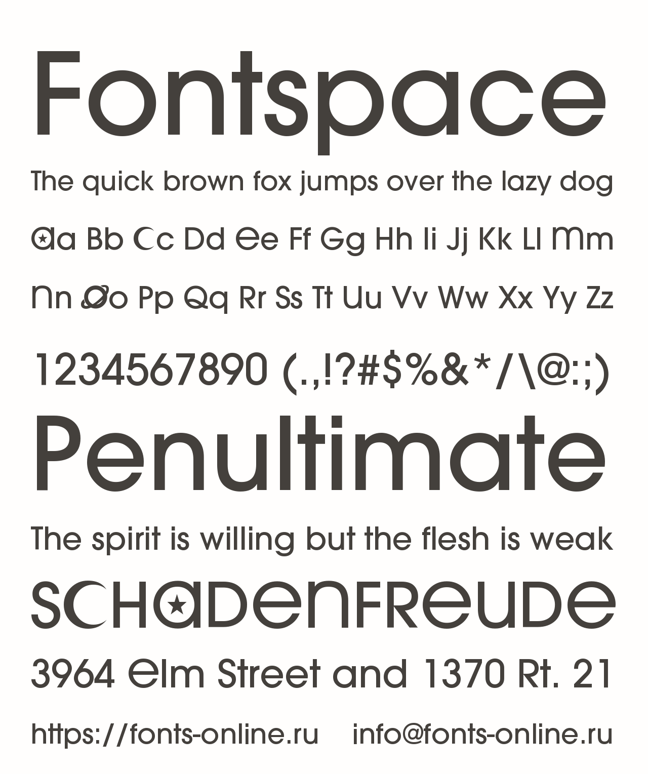 Шрифт Fontspace