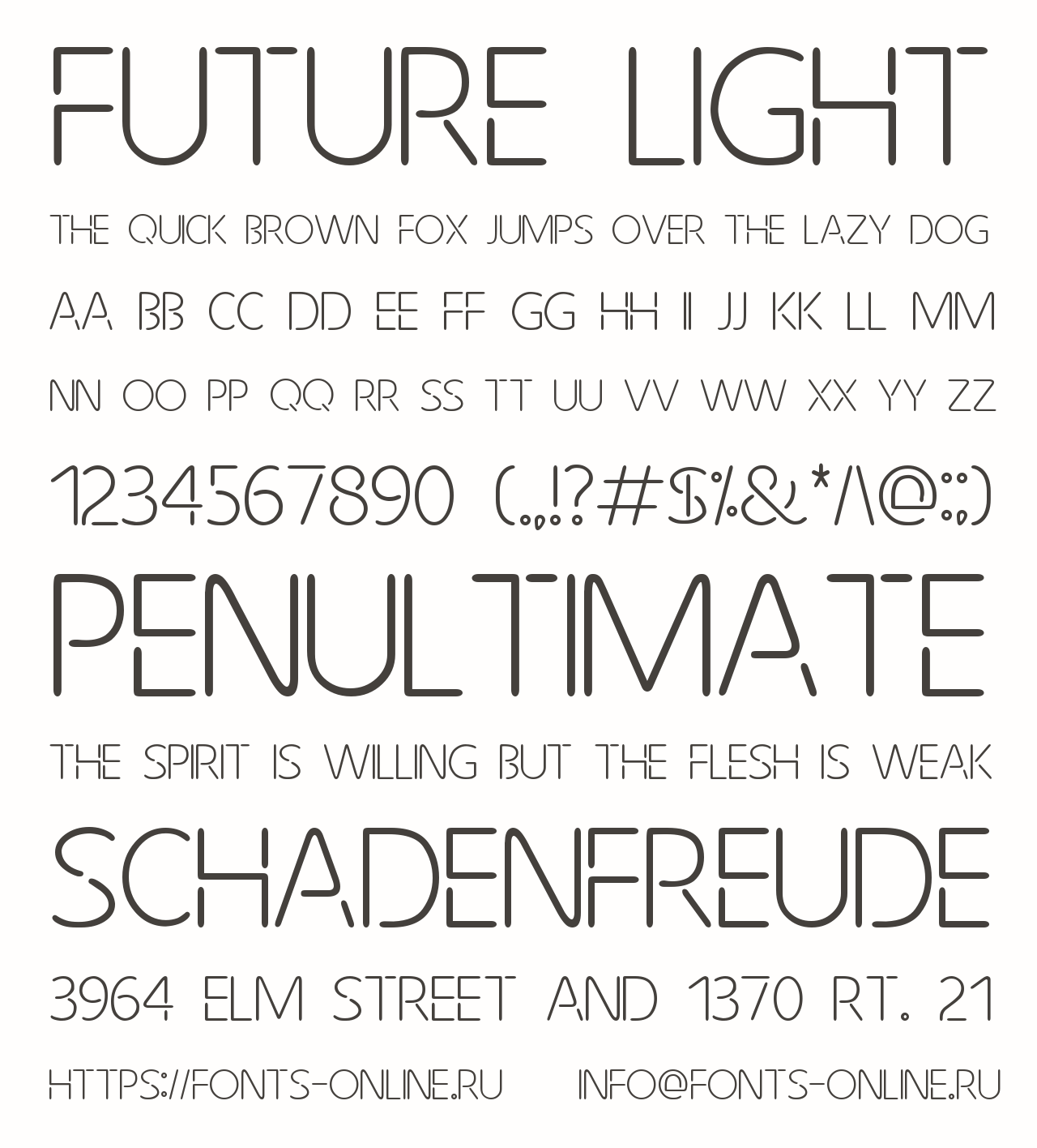 Шрифт Future Light