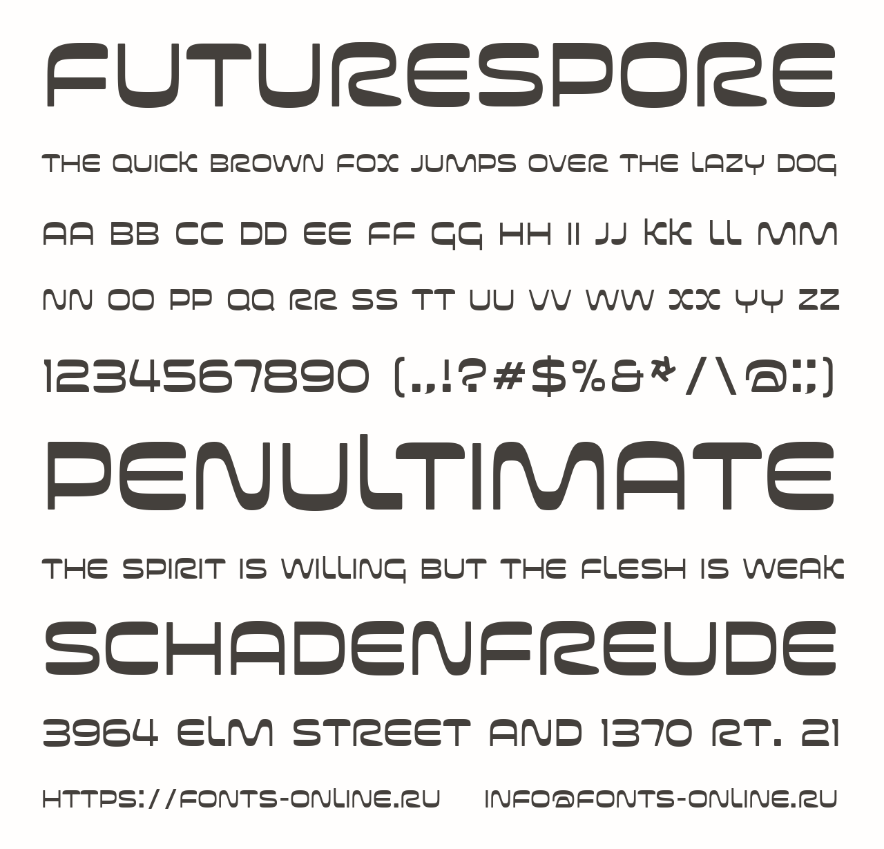Шрифт Futurespore