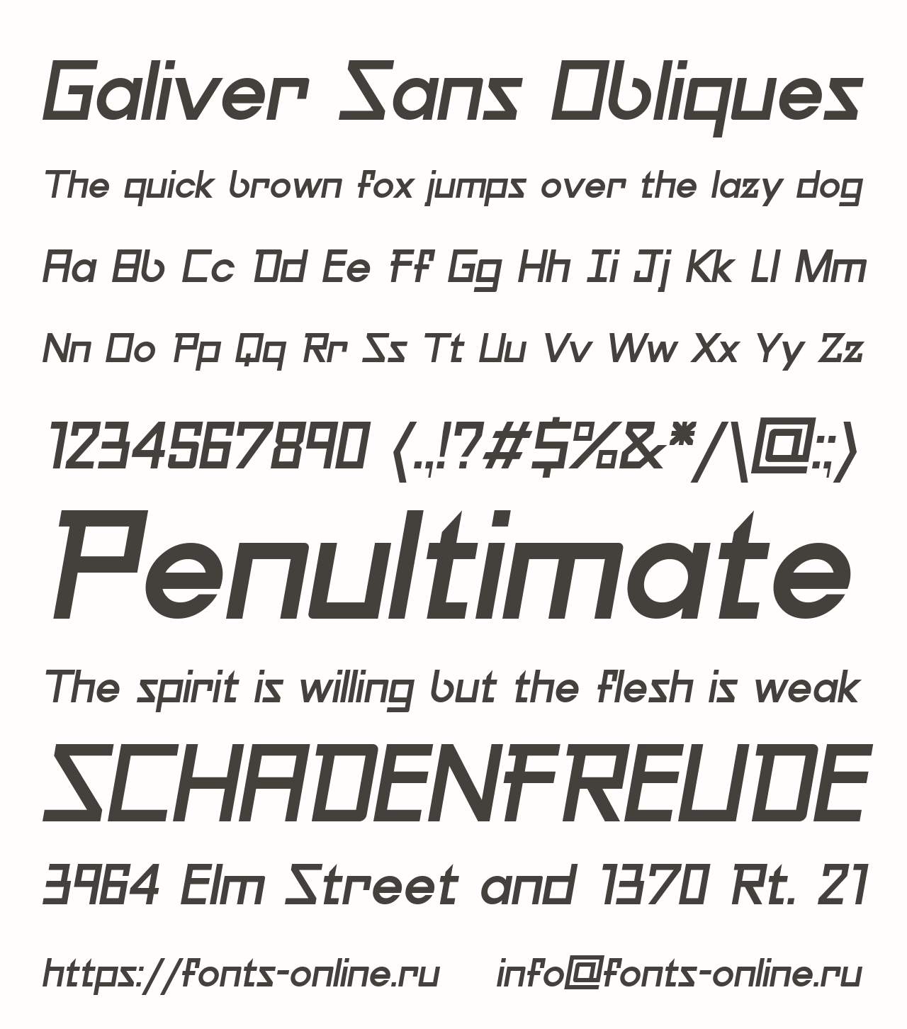 Шрифт Galiver Sans Obliques