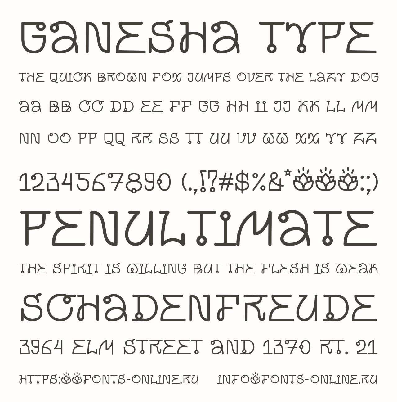 Шрифт Ganesha Type