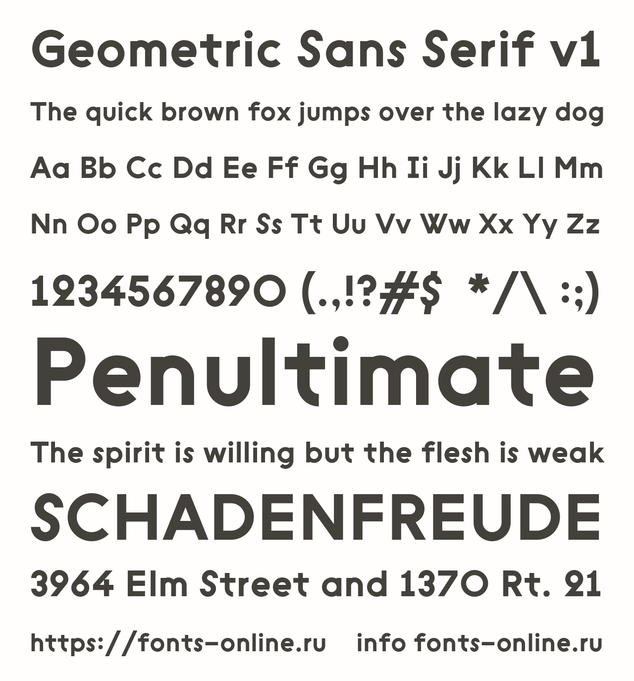 Шрифт Geometric Sans Serif v1
