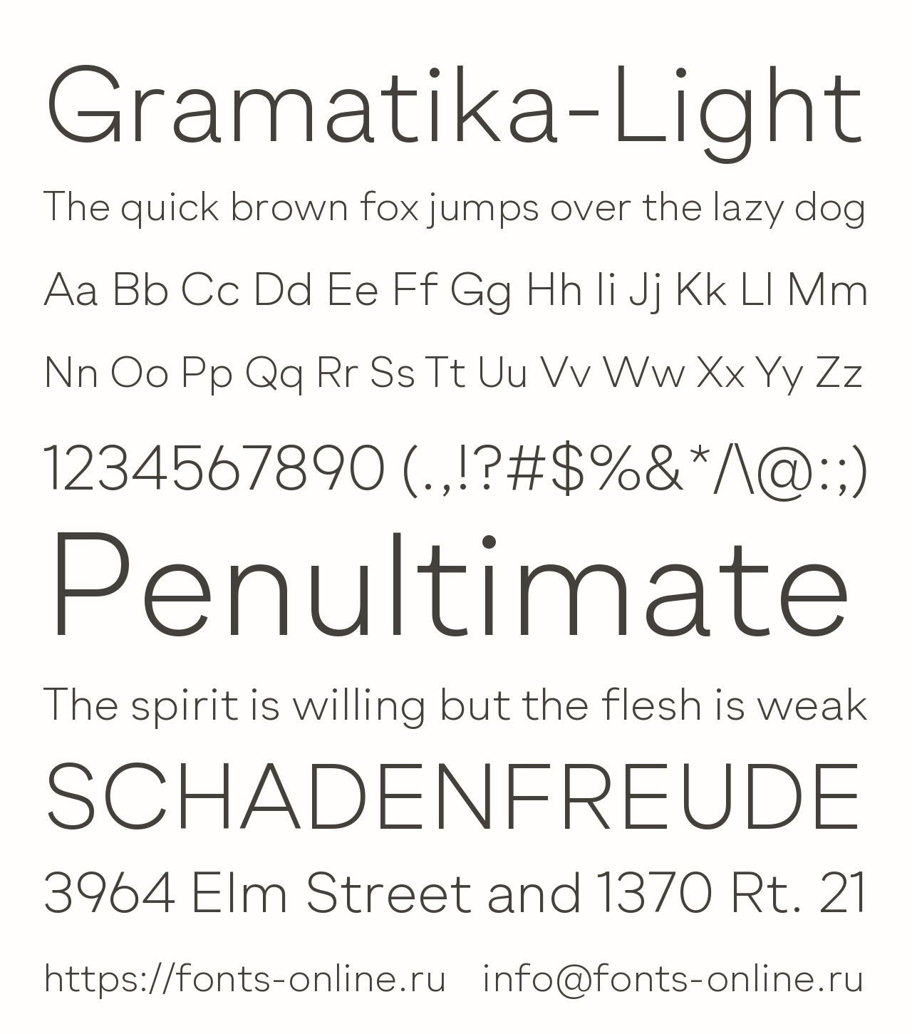 Шрифт Gramatika-Light