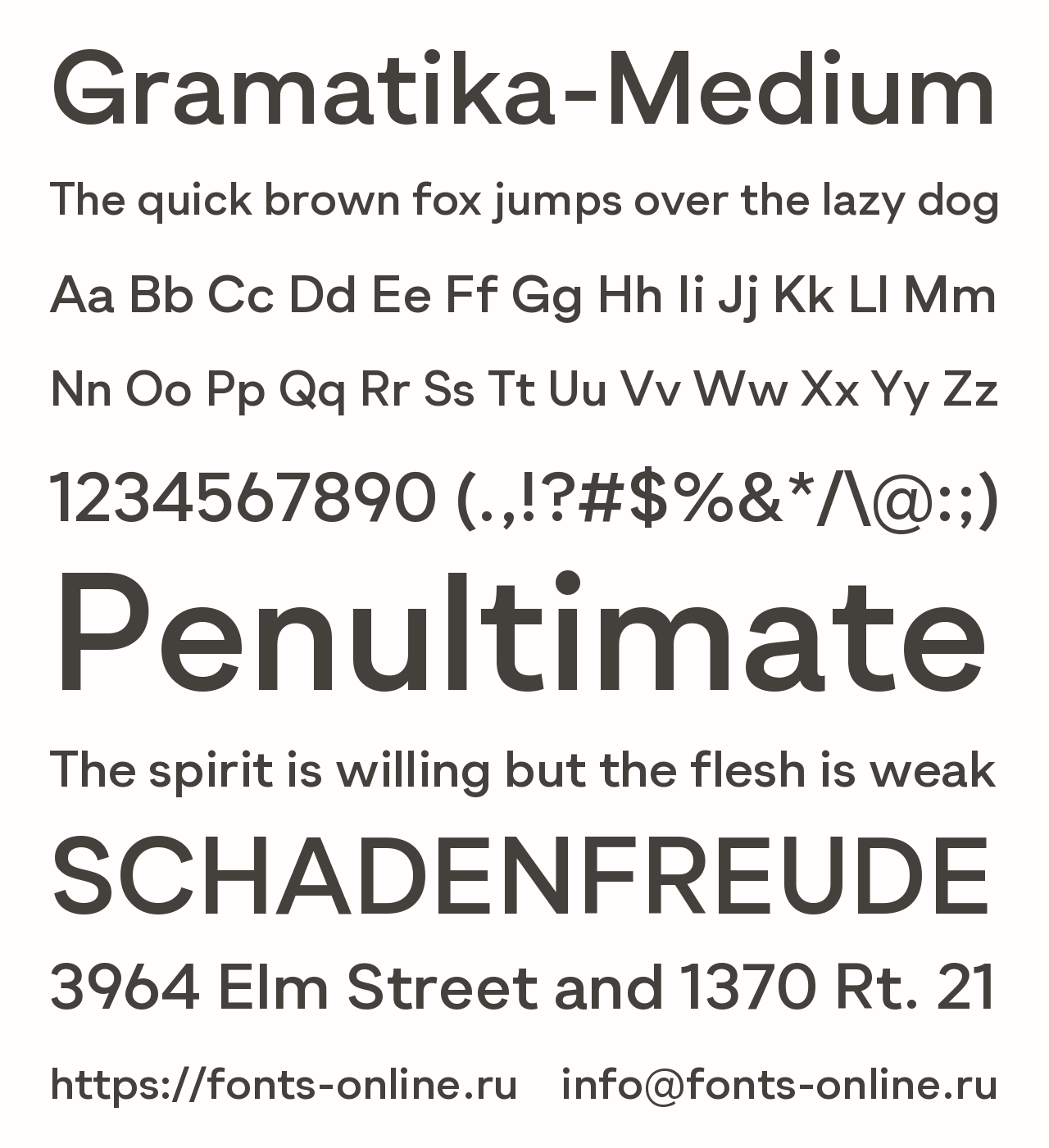 Шрифт Gramatika-Medium