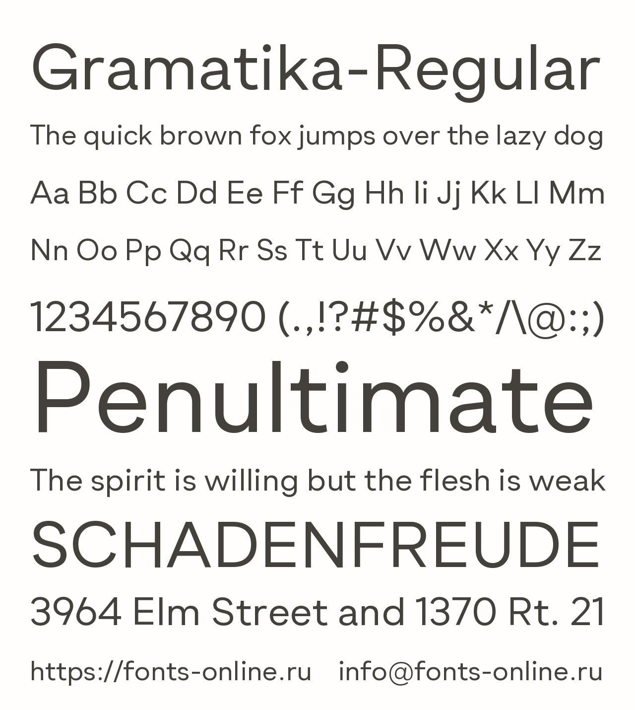 Шрифт Gramatika-Regular